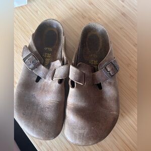 Birkenstock Brown Leather Mules